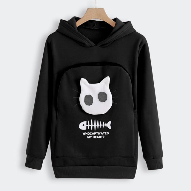Unisex Cat Lovers Hoodie with Pet Paw Design – Soft Kangaroo Pocket Pullover