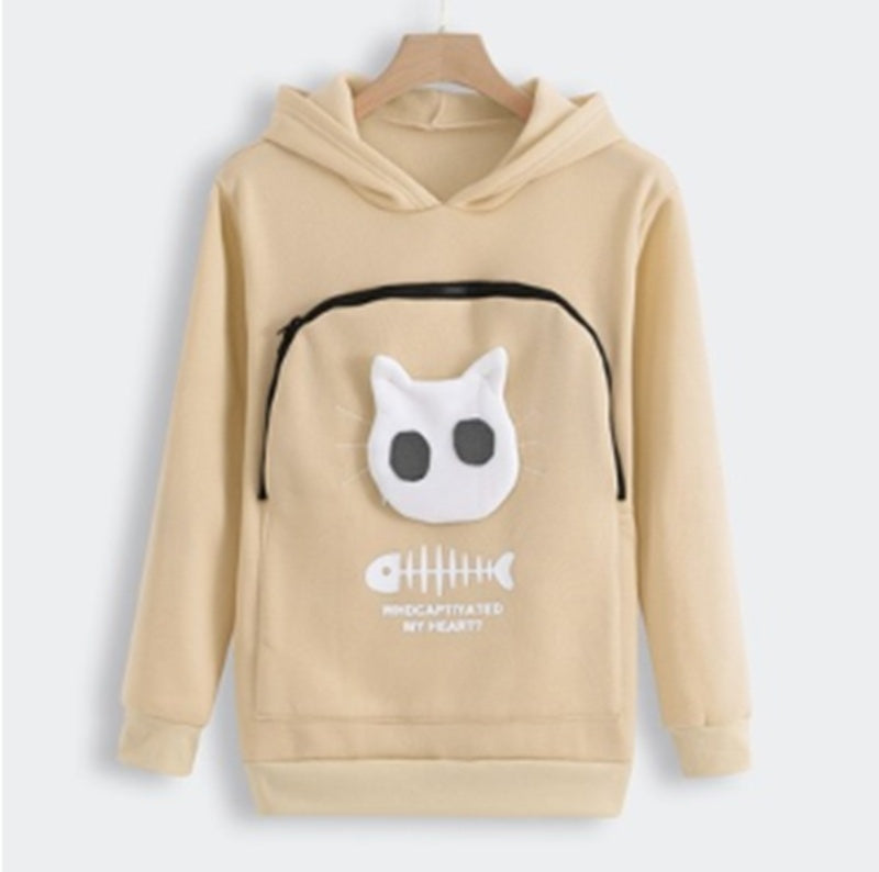 Unisex Cat Lovers Hoodie with Pet Paw Design – Soft Kangaroo Pocket Pullover