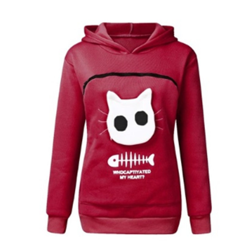 Unisex Cat Lovers Hoodie with Pet Paw Design – Soft Kangaroo Pocket Pullover