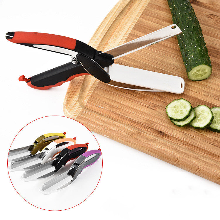 Multifunctional 2-in-1 Kitchen Scissors with Built-In Cutting Board