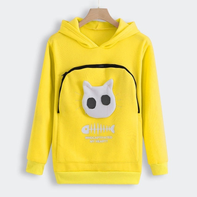 Unisex Cat Lovers Hoodie with Pet Paw Design – Soft Kangaroo Pocket Pullover