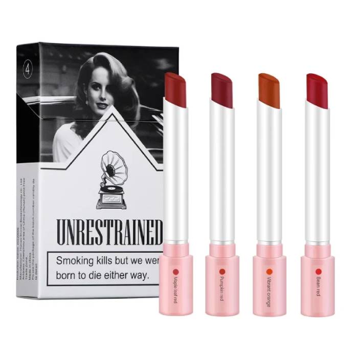 4 Colors Matte Cigarette Lipstick Set