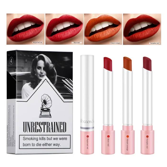 4 Colors Matte Cigarette Lipstick Set