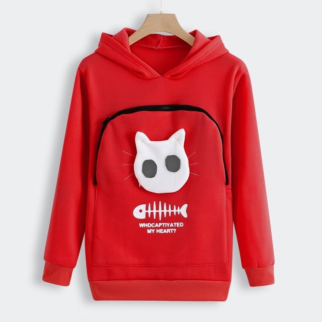 Unisex Cat Lovers Hoodie with Pet Paw Design – Soft Kangaroo Pocket Pullover