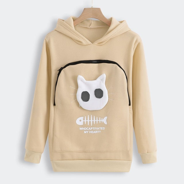 Unisex Cat Lovers Hoodie with Pet Paw Design – Soft Kangaroo Pocket Pullover