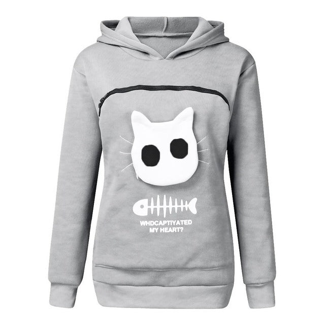 Unisex Cat Lovers Hoodie with Pet Paw Design – Soft Kangaroo Pocket Pullover
