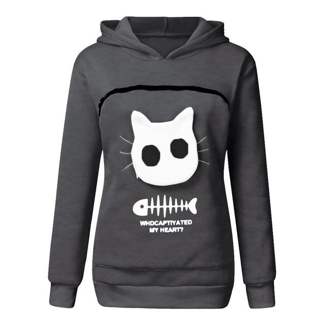 Unisex Cat Lovers Hoodie with Pet Paw Design – Soft Kangaroo Pocket Pullover