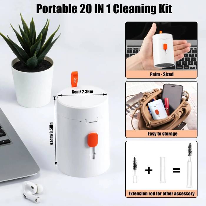 20-in-1 Computer Keyboard & Electronics Cleaner Kit with Storage Box