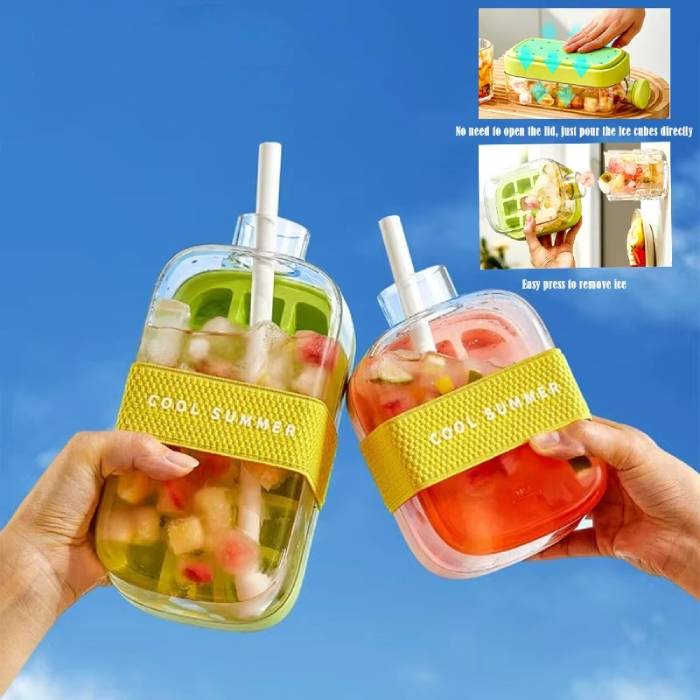 Ice Cube Tray with Straw