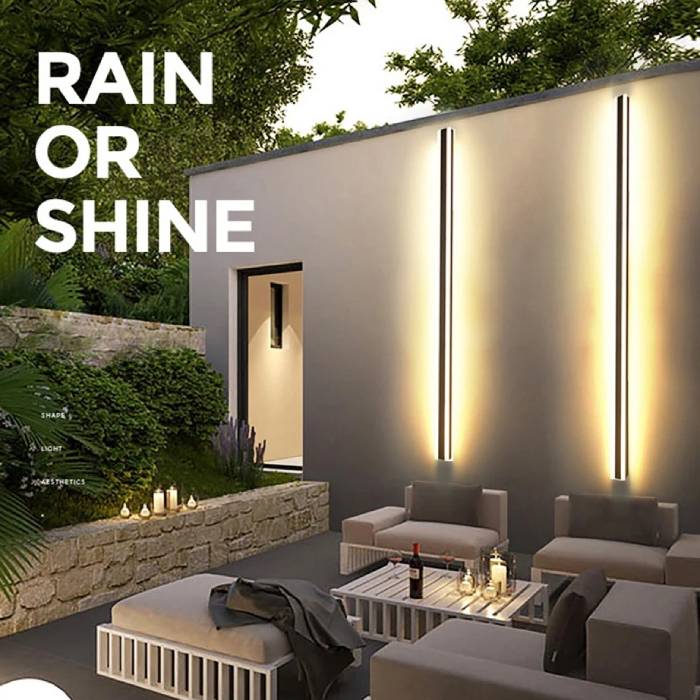 Modern Waterproof Outdoor Long Strip LED Wall Lamp