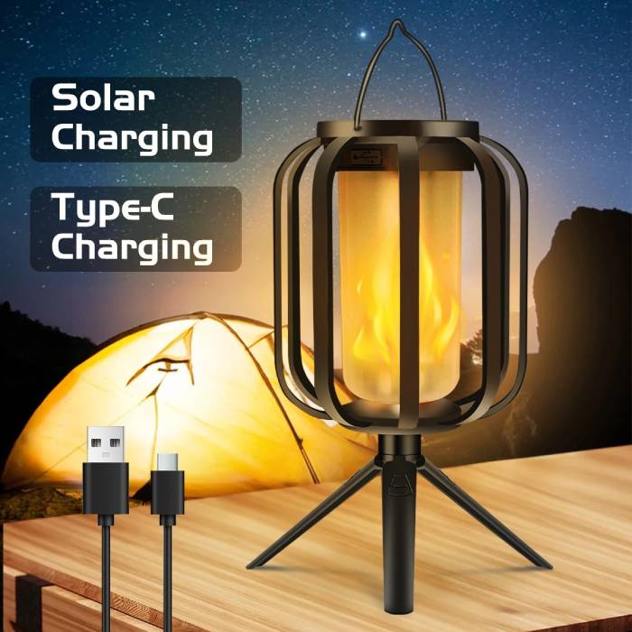 Outdoor Waterproof Solar Flame Lantern
