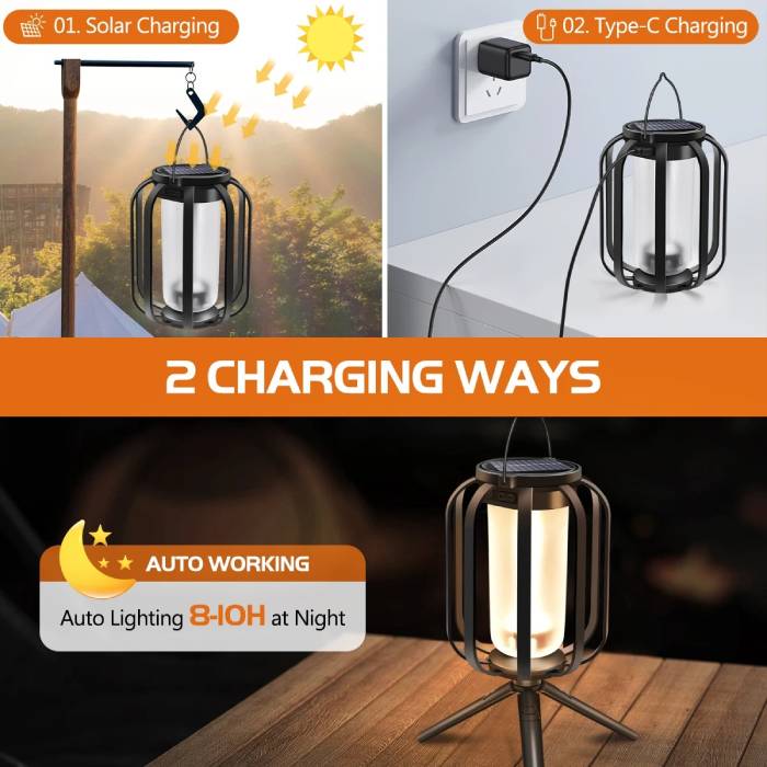 Outdoor Waterproof Solar Flame Lantern