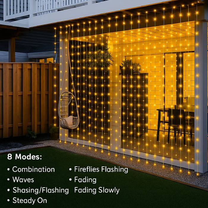 Outdoor Solar Curtain Lights