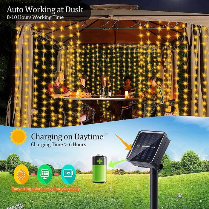 Outdoor Solar Curtain Lights