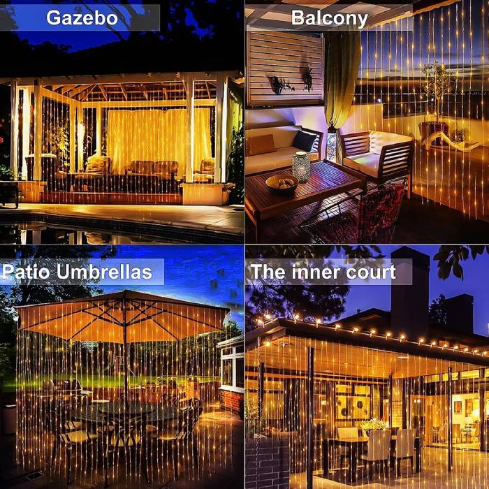Outdoor Solar Curtain Lights