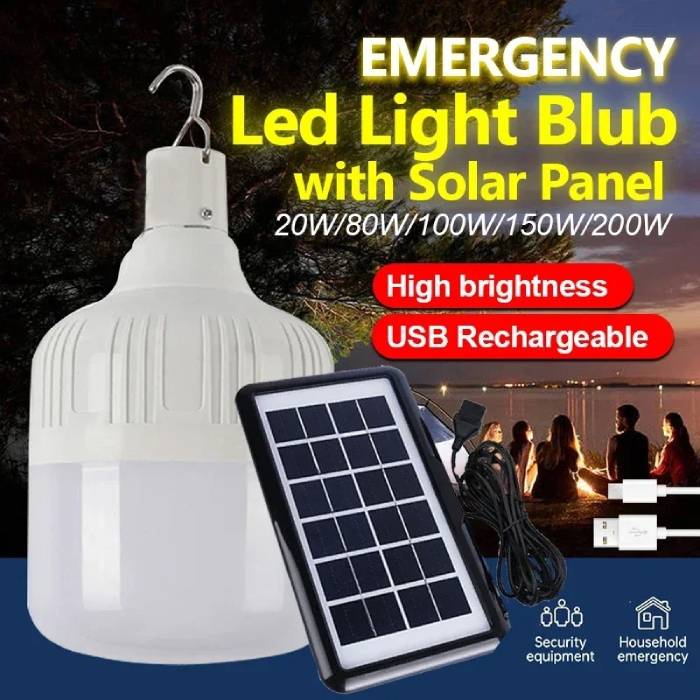 Rechargeable Solar LED Light Bulb