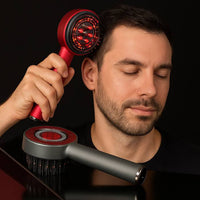 Electric Vibration Scalp Massage Comb with Red Light & Oil Applicator