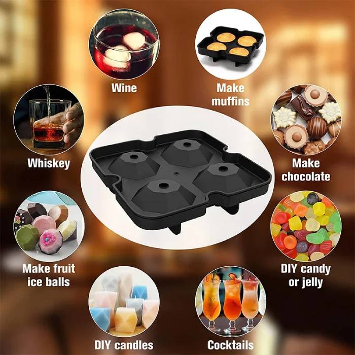 Premium Reusable Silicone Ice Cube Tray