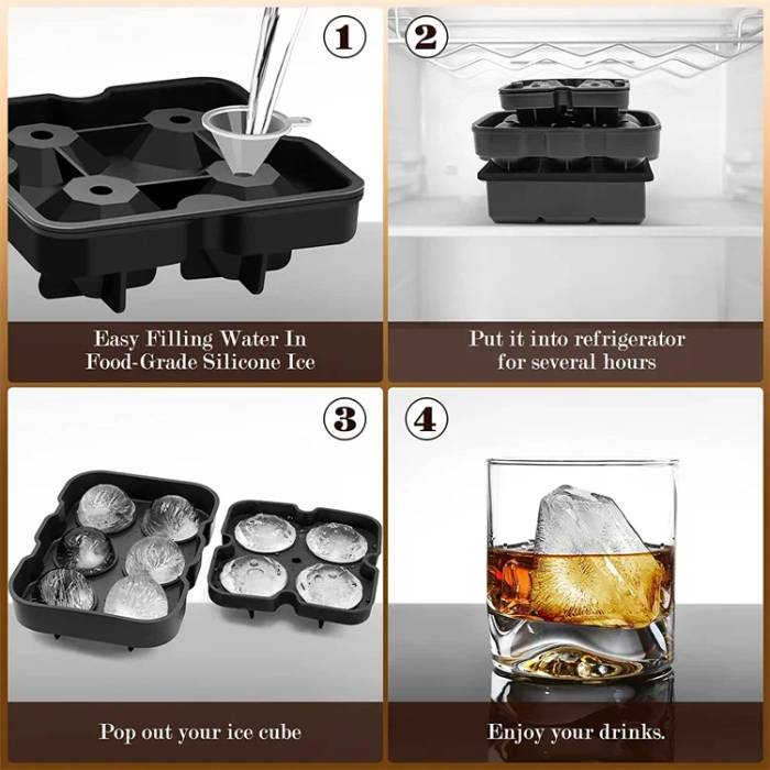 Premium Reusable Silicone Ice Cube Tray