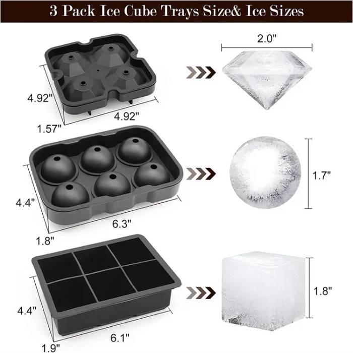 Premium Reusable Silicone Ice Cube Tray