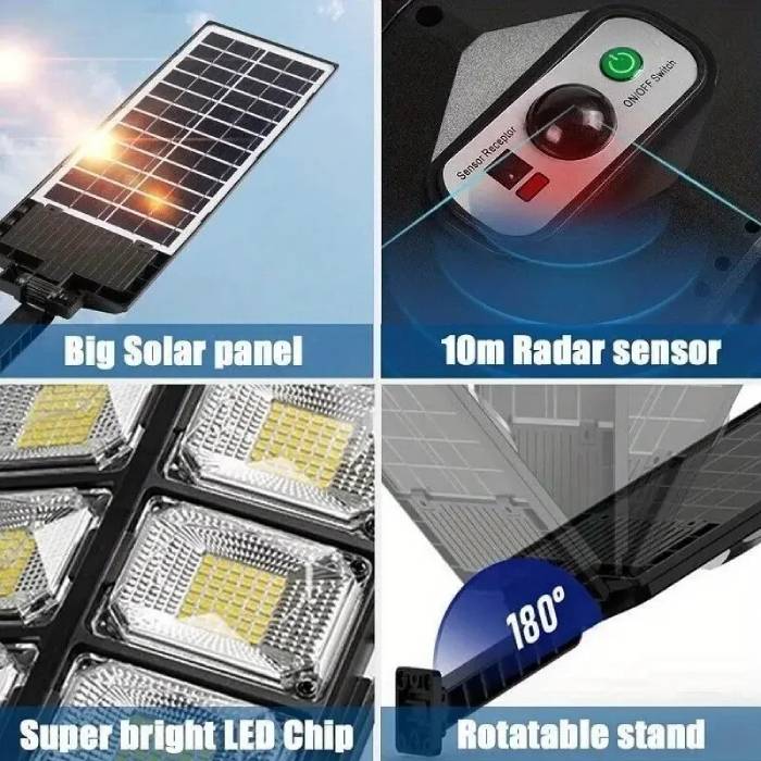 504 LED Ultra-Bright Solar Street Light with Remote & Motion Sensor