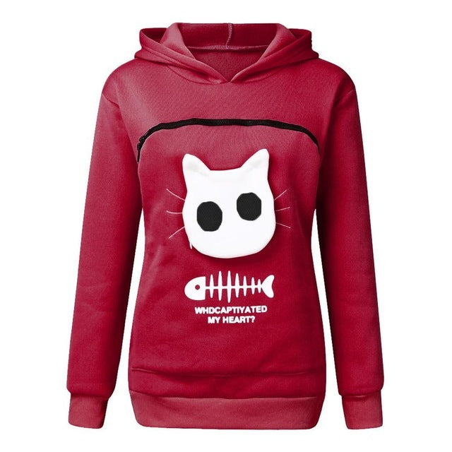 Unisex Cat Lovers Hoodie with Pet Paw Design – Soft Kangaroo Pocket Pullover