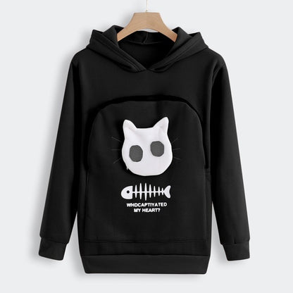 Unisex Cat Lovers Hoodie with Pet Paw Design – Soft Kangaroo Pocket Pullover
