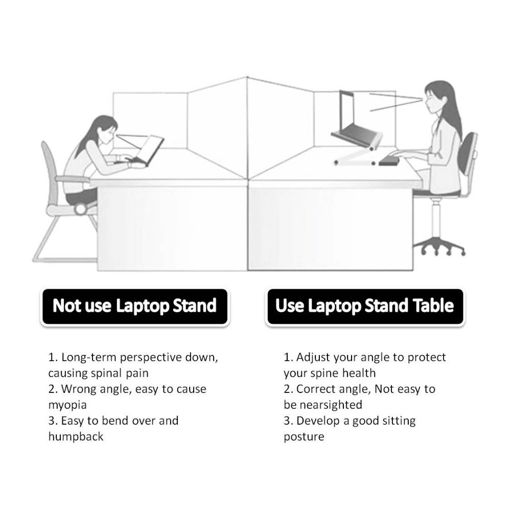 Foldable Ergonomic Laptop & Tablet Stand – Adjustable Desk Holder