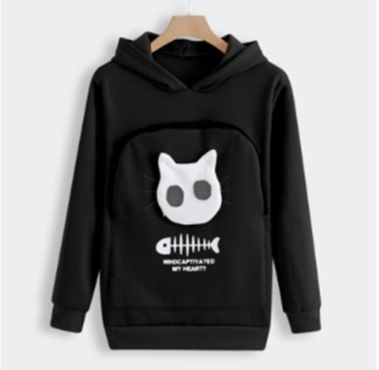 Unisex Cat Lovers Hoodie with Pet Paw Design – Soft Kangaroo Pocket Pullover