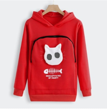 Unisex Cat Lovers Hoodie with Pet Paw Design – Soft Kangaroo Pocket Pullover