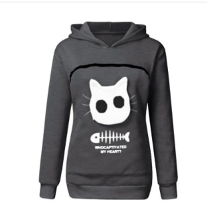 Unisex Cat Lovers Hoodie with Pet Paw Design – Soft Kangaroo Pocket Pullover