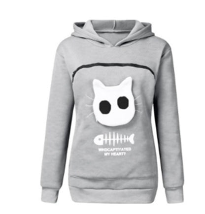 Unisex Cat Lovers Hoodie with Pet Paw Design – Soft Kangaroo Pocket Pullover