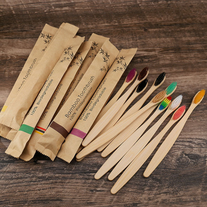 Eco-Friendly Bamboo Adult Toothbrush -30pcs