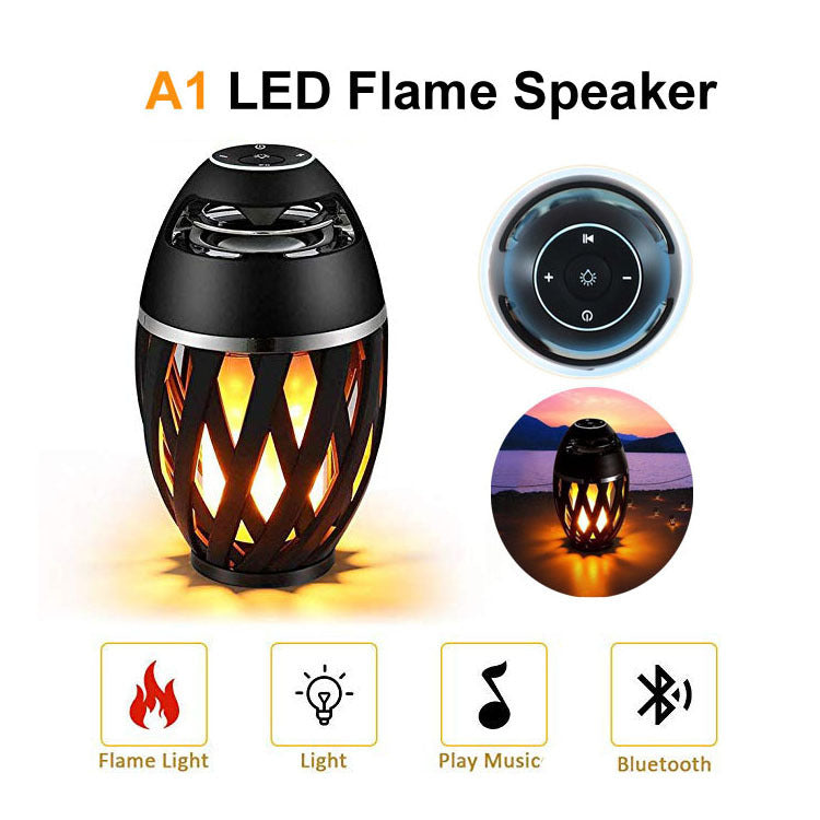 Flame Light Bluetooth Speaker – LED Torch Lamp with Crystal Clear Audio