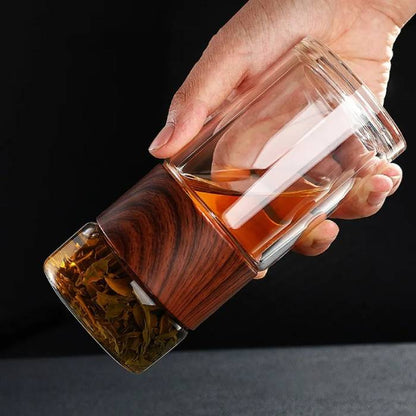 Double Glass Tea Infuser Water Bottle