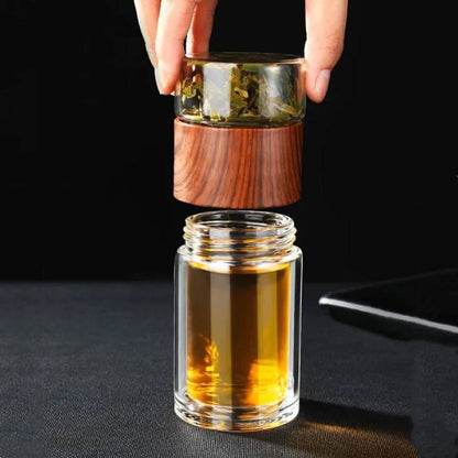 Double Glass Tea Infuser Water Bottle