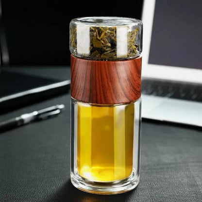 Double Glass Tea Infuser Water Bottle