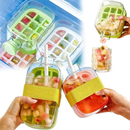 Ice Cube Tray with Straw