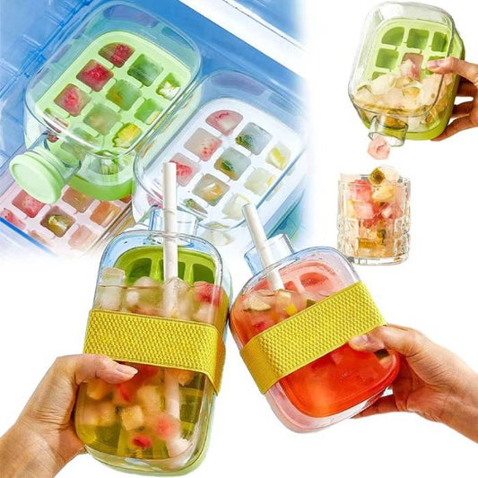 Ice Cube Tray with Straw