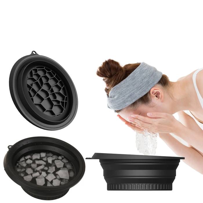 Foldable Silicone Face Ice Bath Bowl for Facials