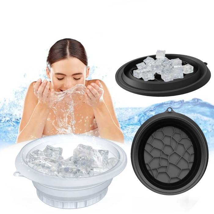 Foldable Silicone Face Ice Bath Bowl for Facials
