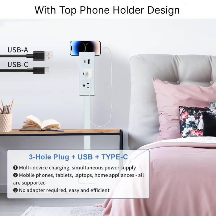 180° Rotating Electrical Outlet Extender with USB Ports