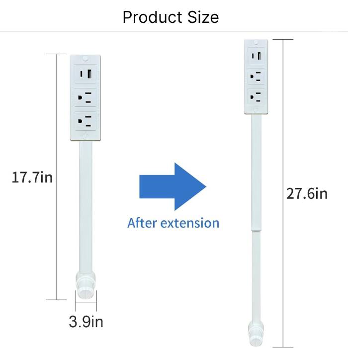 180° Rotating Electrical Outlet Extender with USB Ports