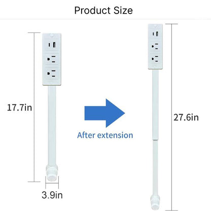 180° Rotating Electrical Outlet Extender with USB Ports