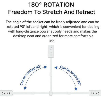 180° Rotating Electrical Outlet Extender with USB Ports