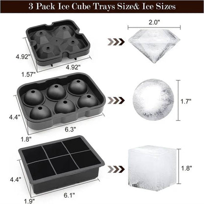 Premium Reusable Silicone Ice Cube Tray