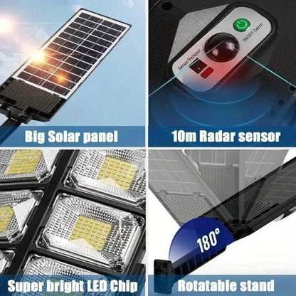 504 LED Ultra-Bright Solar Street Light with Remote & Motion Sensor