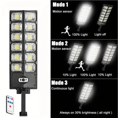 504 LED Ultra-Bright Solar Street Light with Remote & Motion Sensor