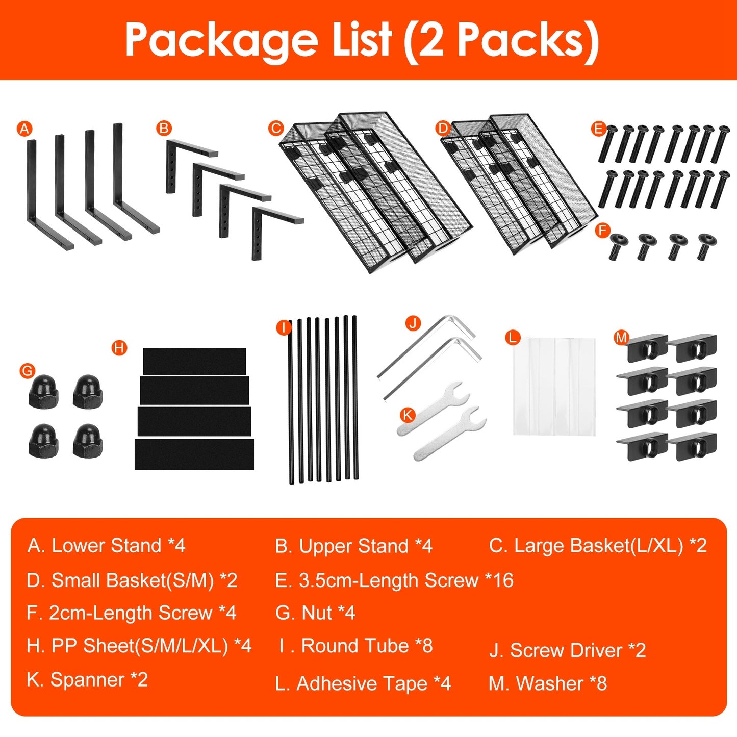 Under Sink Organizer 2-Tier Pull-Out Storage Rack with Adjustable Mesh Baskets (2 Pack)