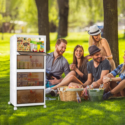 Foldable Storage Bins with Magnetic Door & Wheels